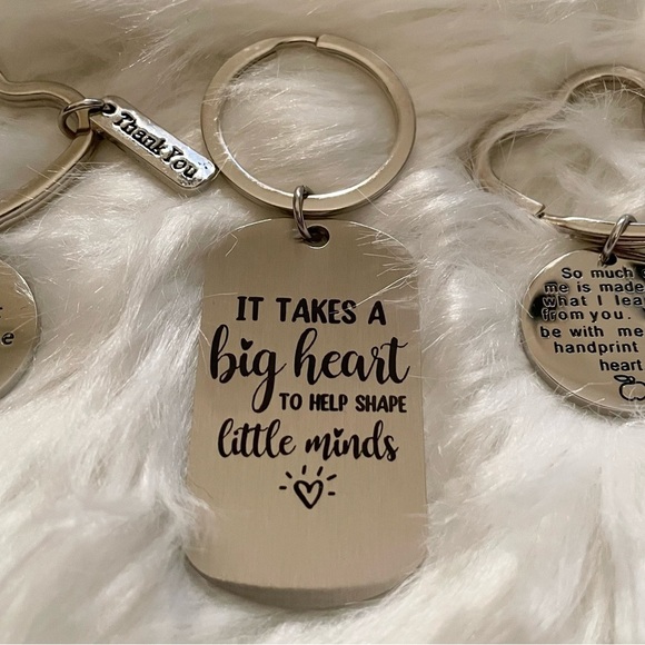 Teacher Appreciation Keychains | 3 Metal Keychains for Teachers - Picture 2 of 11